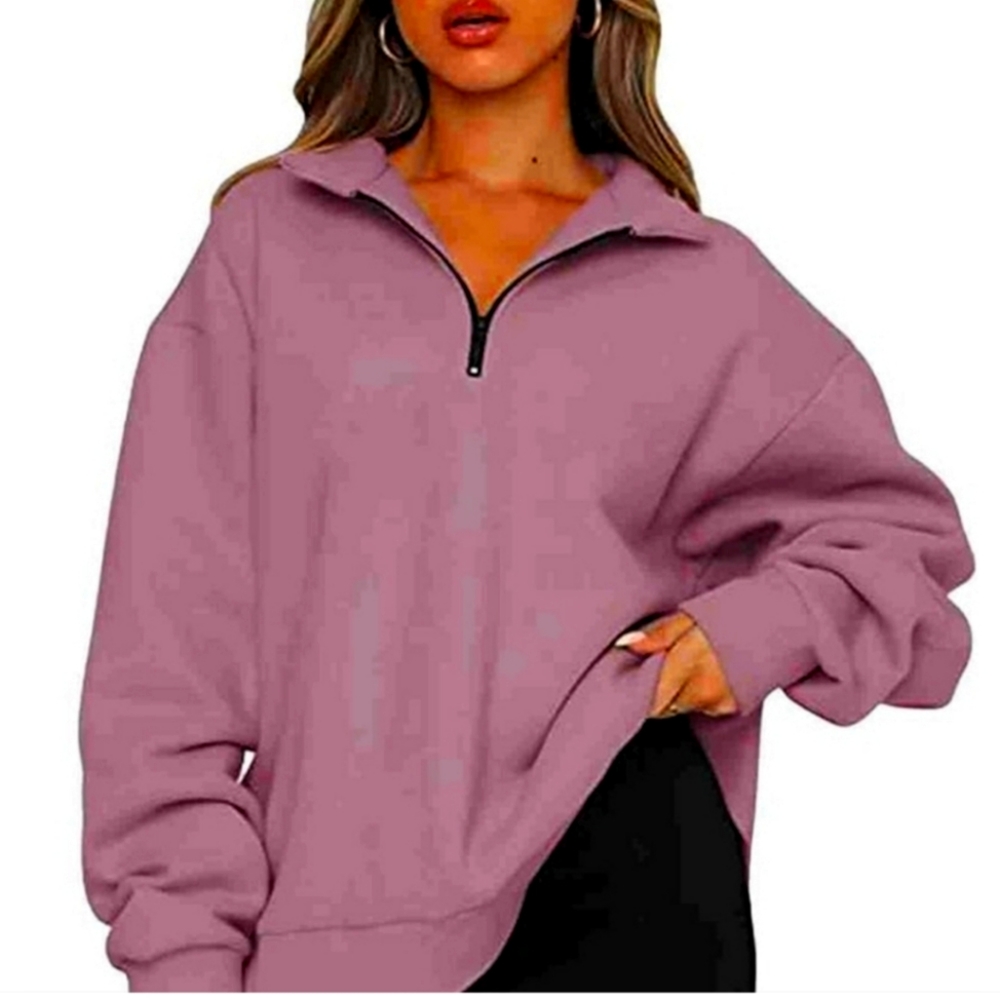 ❤️ Purple quarter zip hoodie - Picture 1 of 2